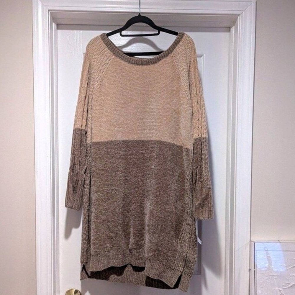 Boho‎ Colorblock Tunic Sweater Minimalist Neutral Tones Lularoe XL NWT Cozy Knit